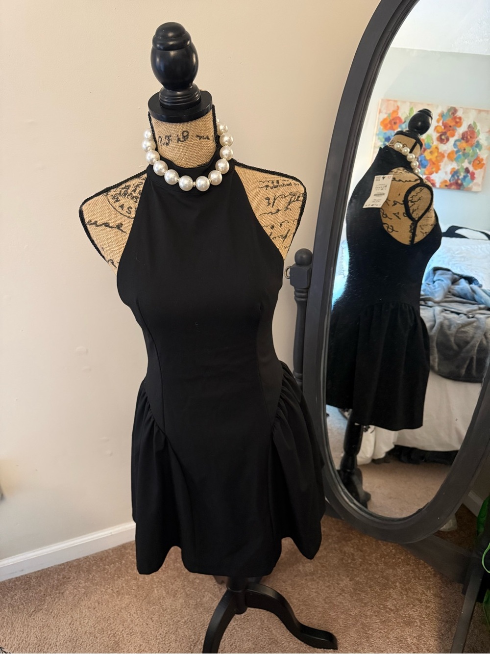 Zara Black Halter Mini Dress
